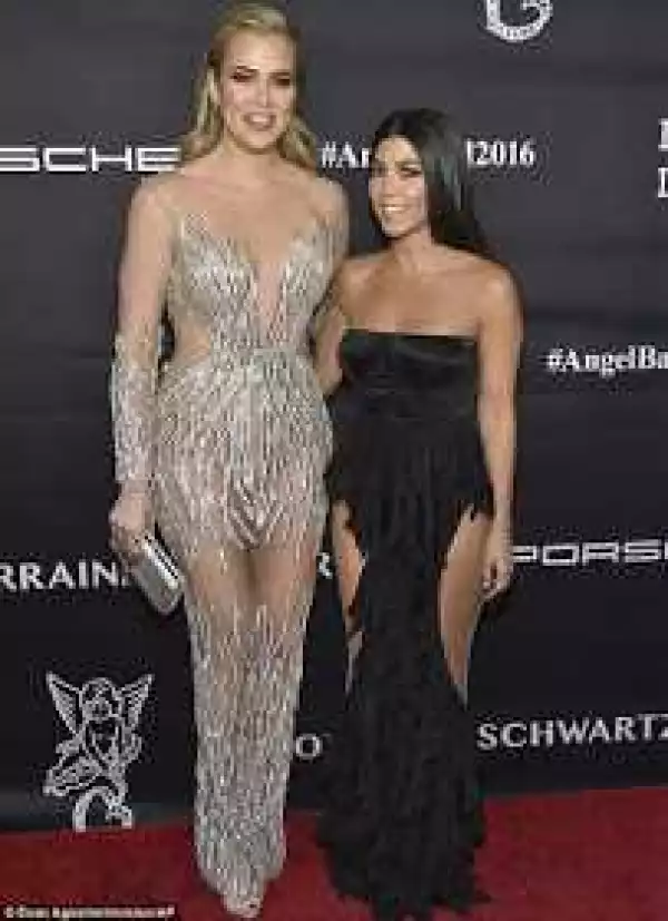 Photos: Kourtney & Khloe Kardashian step out in stylish but racy dresses at a fundraising event in New York
